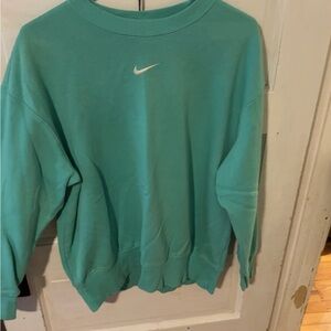 Nike Women turquoise oversized crew neck sweatshirt